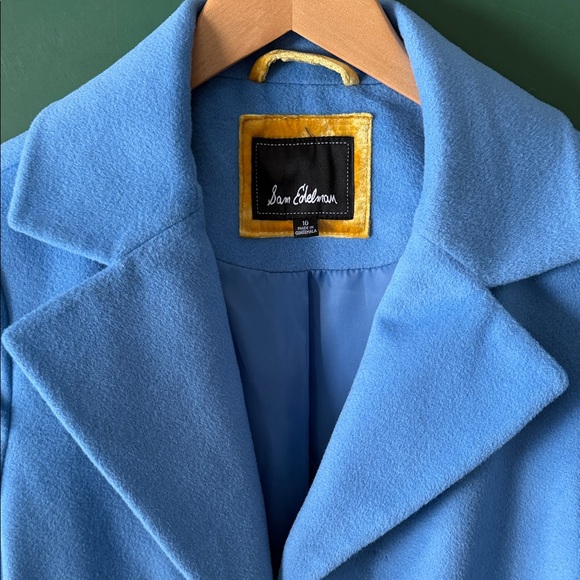 Sam Edelman Sky Blue Womens 10 Wool Blend Pea Coat Winter - Picture 3 of 10